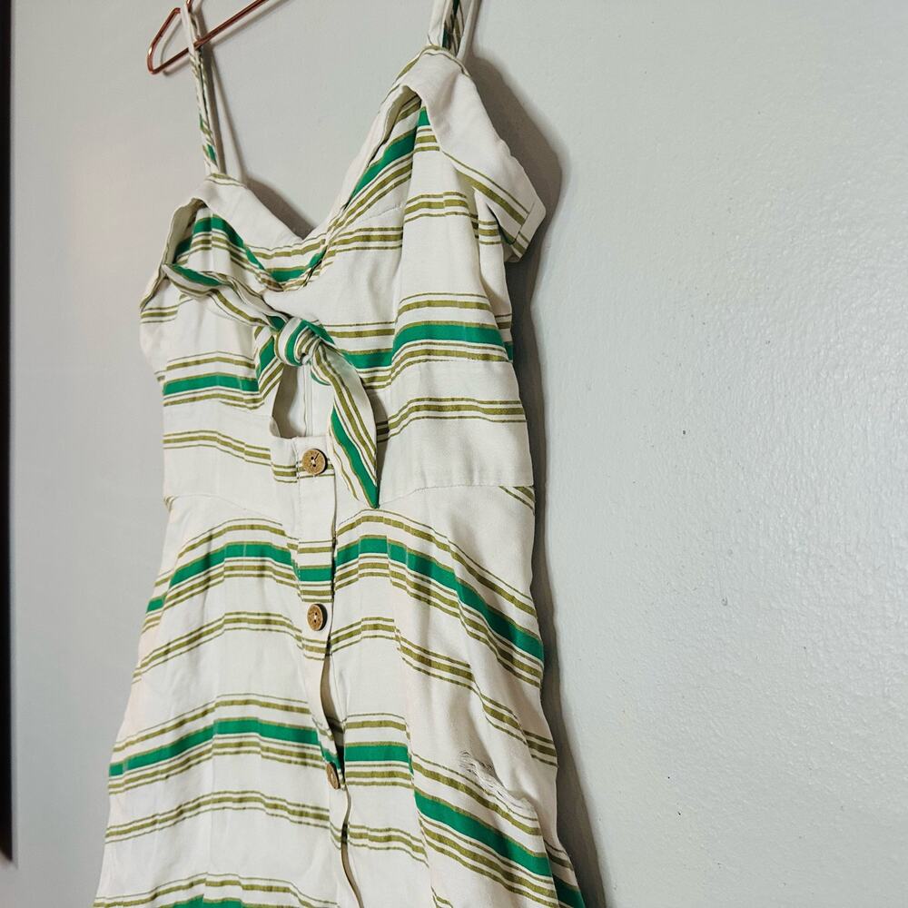 HUTCH White Green Striped Marissa Full Skirt Sweetheart Neckline Dress Size 8 - Picture 7 of 12